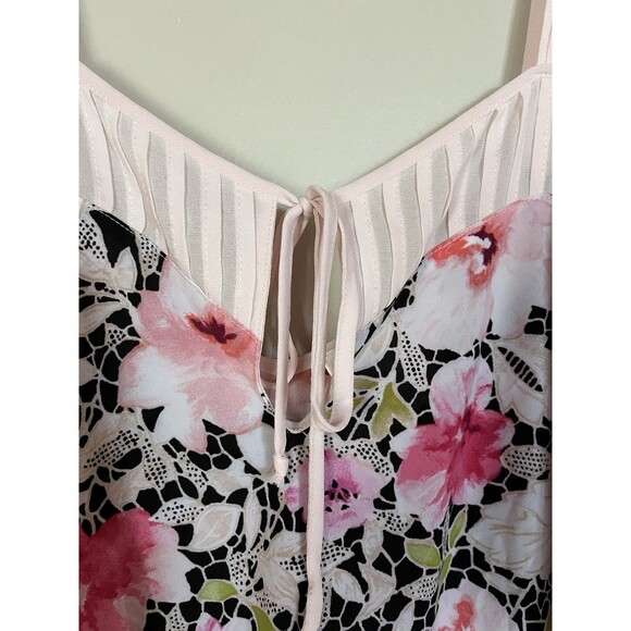 Oscar De La Renta Pink Label Floral Slip Nighty Chemise‎ Lace & Chiffon  SZ M - Picture 3 of 13